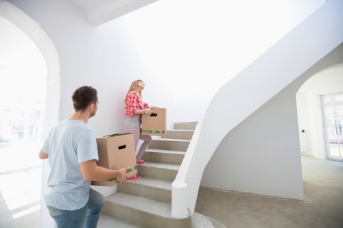 Boxes, tape, and wrapping materials used for a Kingston relocation