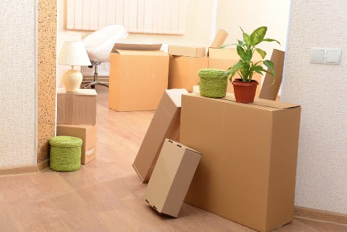 Moving team loading boxes for a Kingston home relocation